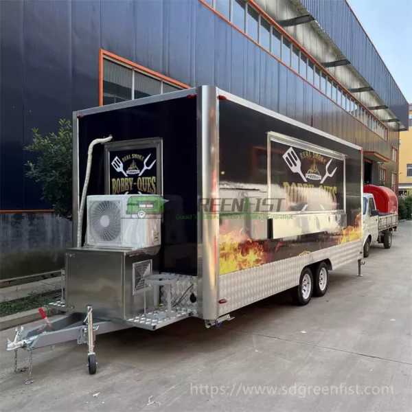 16FT length Black food trailer with the Logo