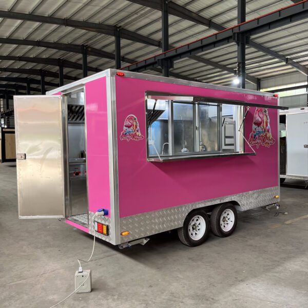 Square Pink Food Trailer USA Standard - Image 6