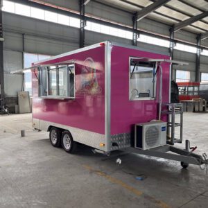 Square Pink Food Trailer USA Standard