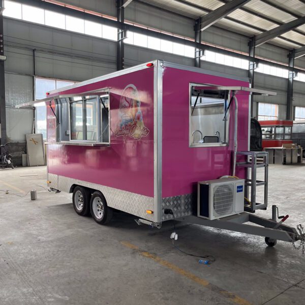Square Pink Food Trailer USA Standard