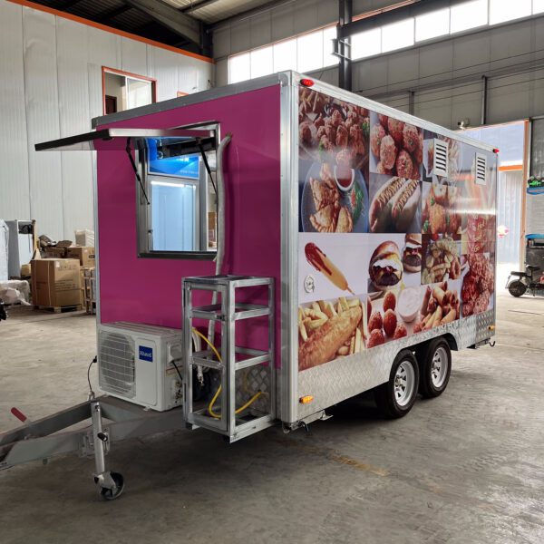 Square Pink Food Trailer USA Standard - Image 2