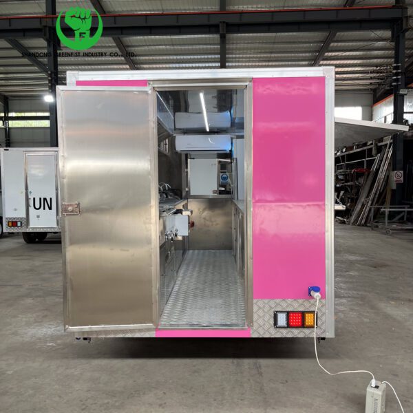 Square Pink Food Trailer USA Standard - Image 4